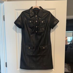 White House Black Market Black Faux Leather Dress